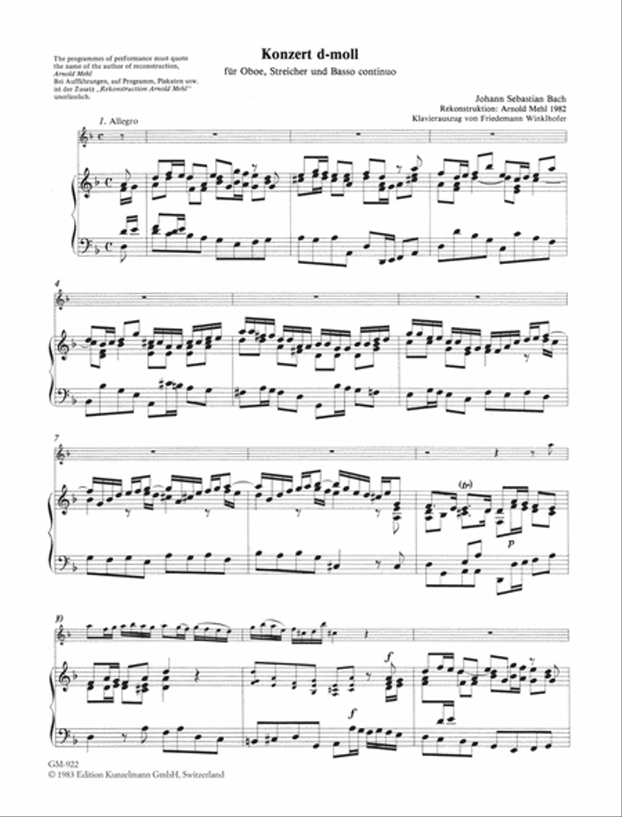 Concerto for oboe Concerto for oboe Piano scores gallery preview page 2