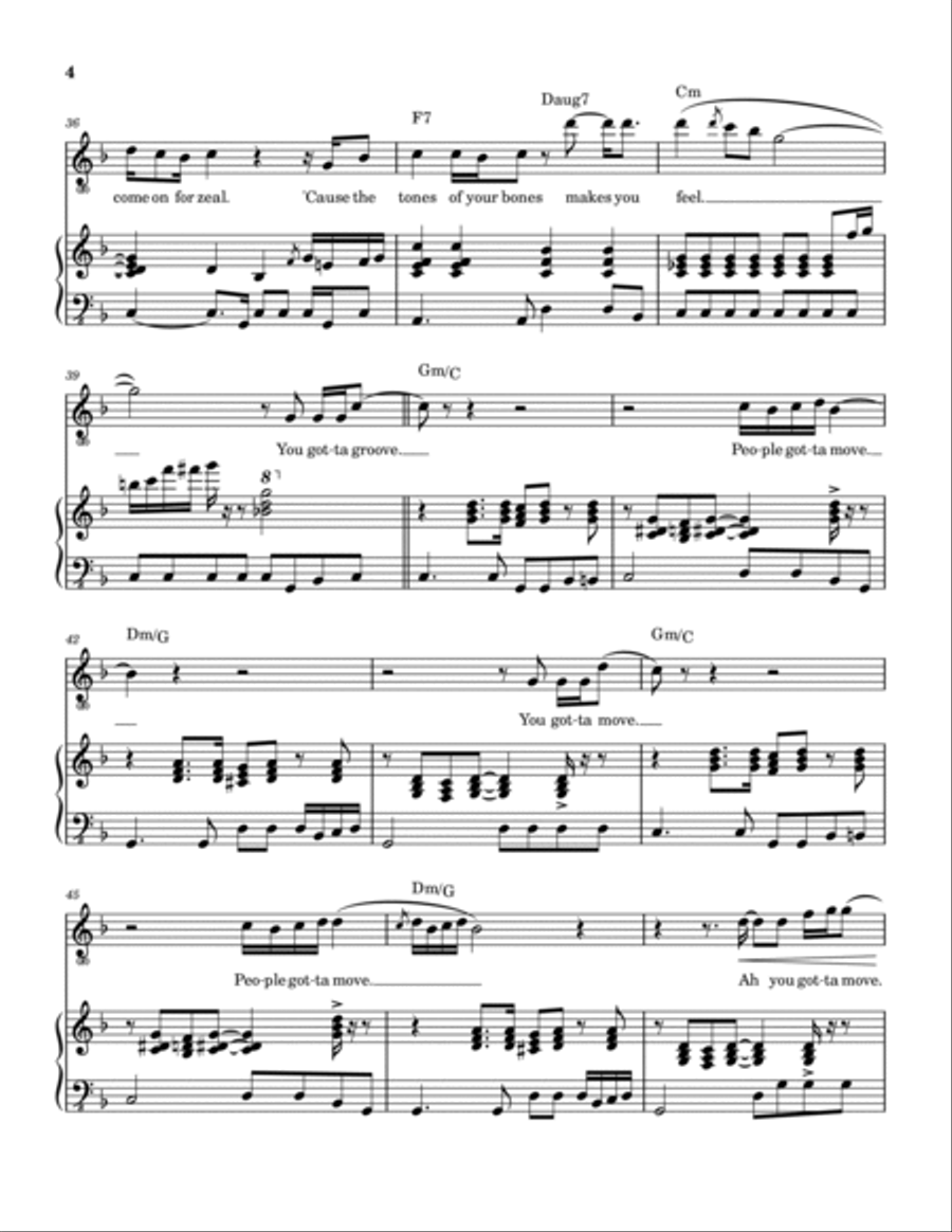 People Gotta Move Piano, Vocal, Guitar scores gallery preview page 5