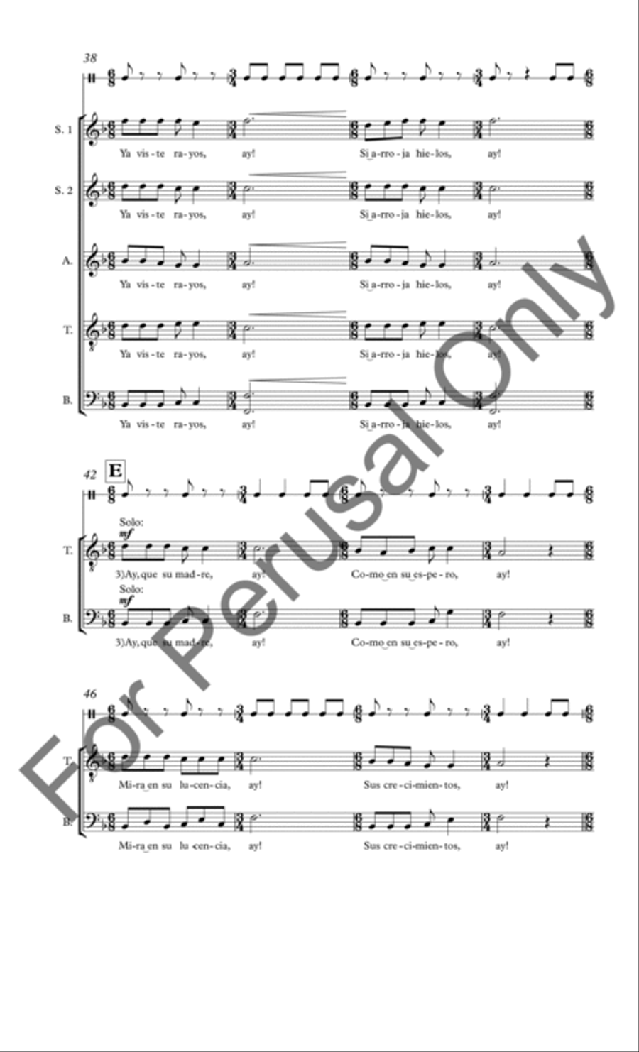 Convidando esta la noche SSATB scores gallery preview page 6