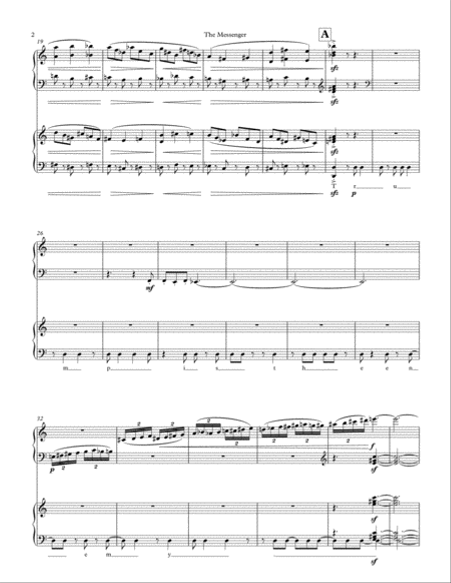 The Messenger for 2 Pianos (Full Score and Parts) Piano scores gallery preview page 4