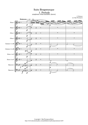 Book cover for Debussy: Suite Bergamasque Mvt.1 Prelude - wind dectet