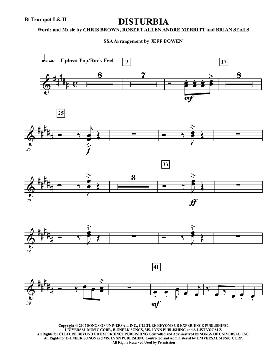 Disturbia Concert Band scores gallery preview page 1