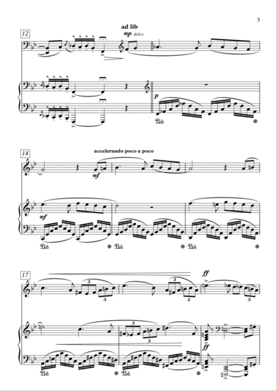 Souffrances for Cello and Piano op. 2 No 11 Piano Accompaniment scores gallery preview page 3