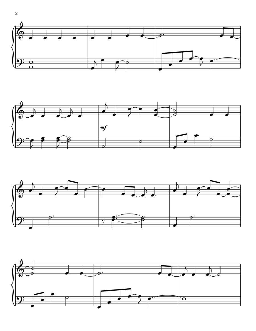 Together We Will Live Forever (from The Fountain) Easy Piano scores gallery preview page 2