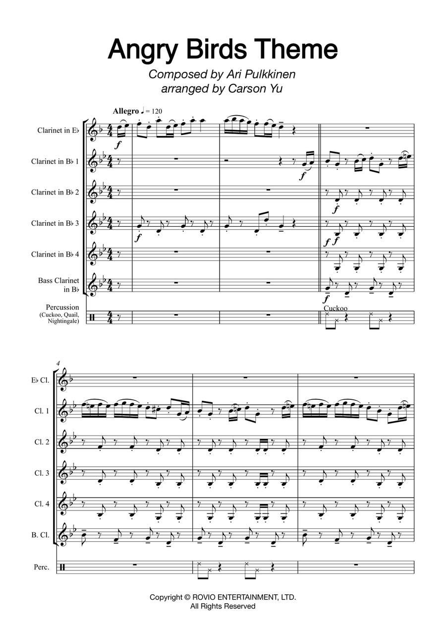 Angry Birds Theme Small Ensemble scores gallery preview page 3