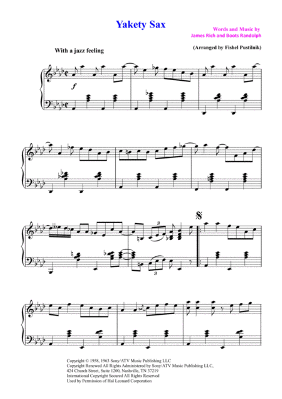 Yakety Sax Saxophone scores gallery preview page 2