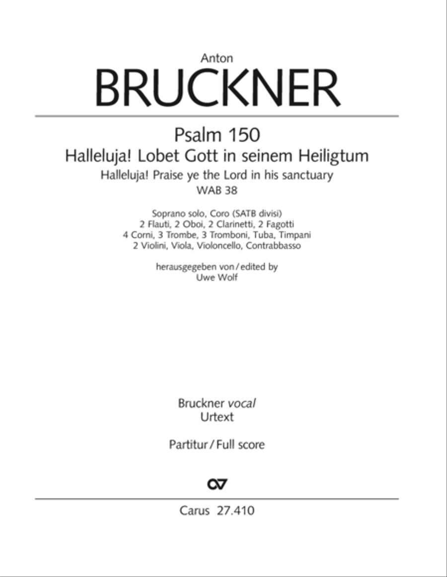 Psalm 150: Halleluja! Lobet den Herrn in seinem Heiligtum Orchestra scores gallery preview page 2