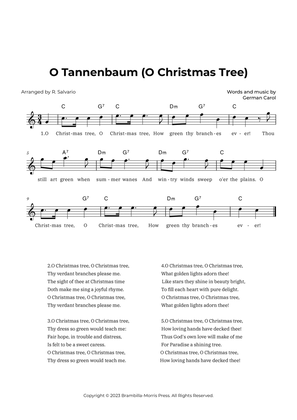 O Tannenbaum (O Christmas Tree) - Key of C Major