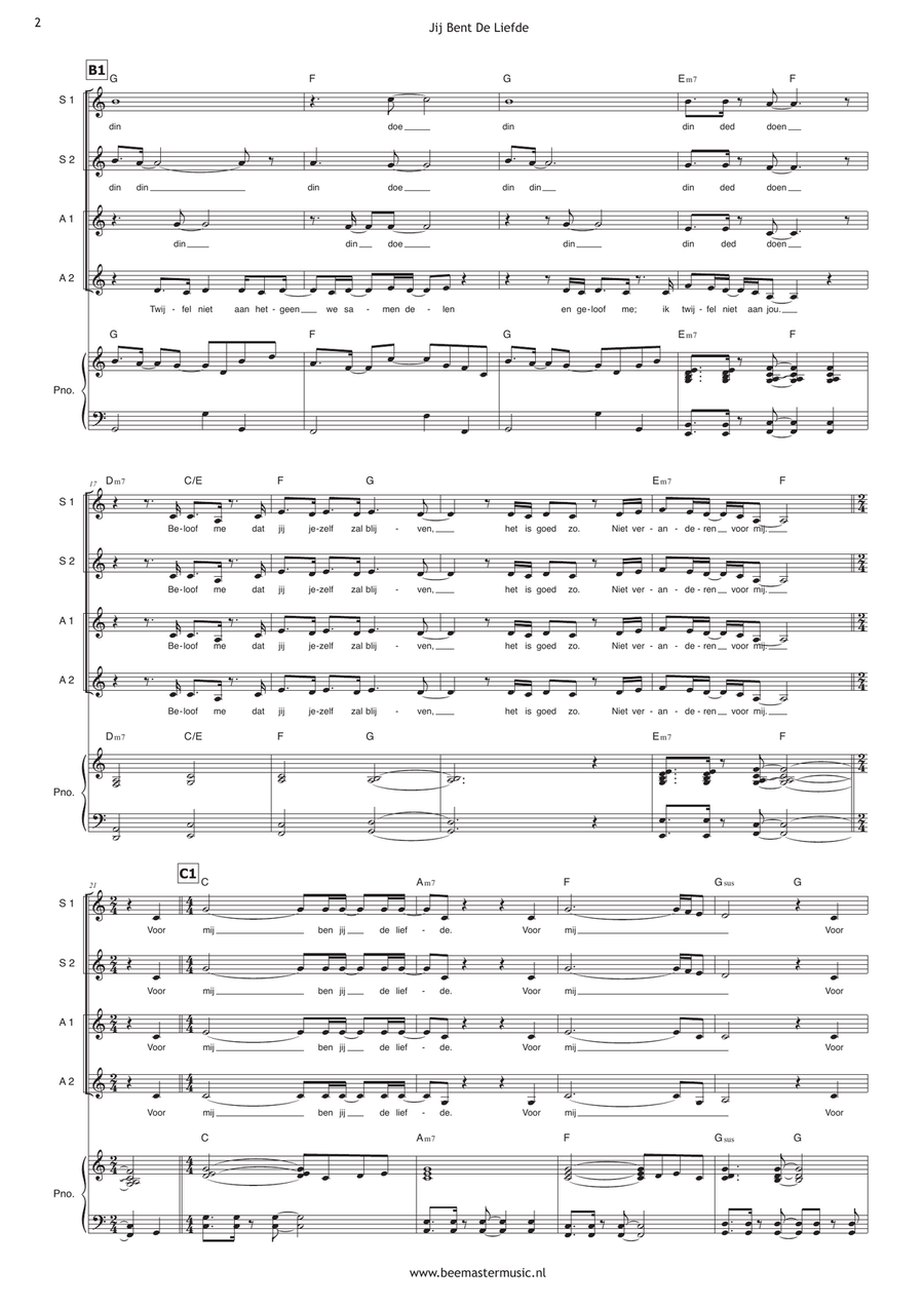 Jij Bent De Liefde Jij Bent De Liefde SSAA scores gallery preview page 2