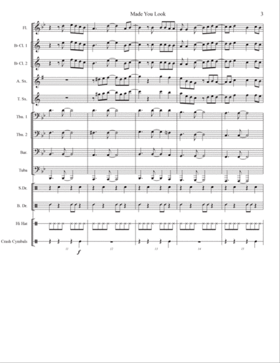 Made You Look Marching Band scores gallery preview page 3