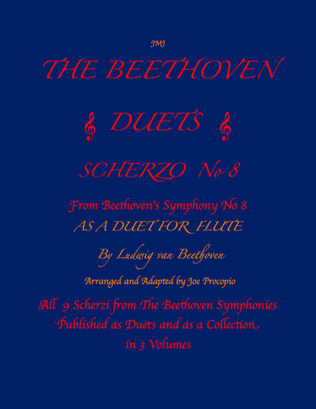 Book cover for The Beethoven Duets For Flute Scherzo No. 8