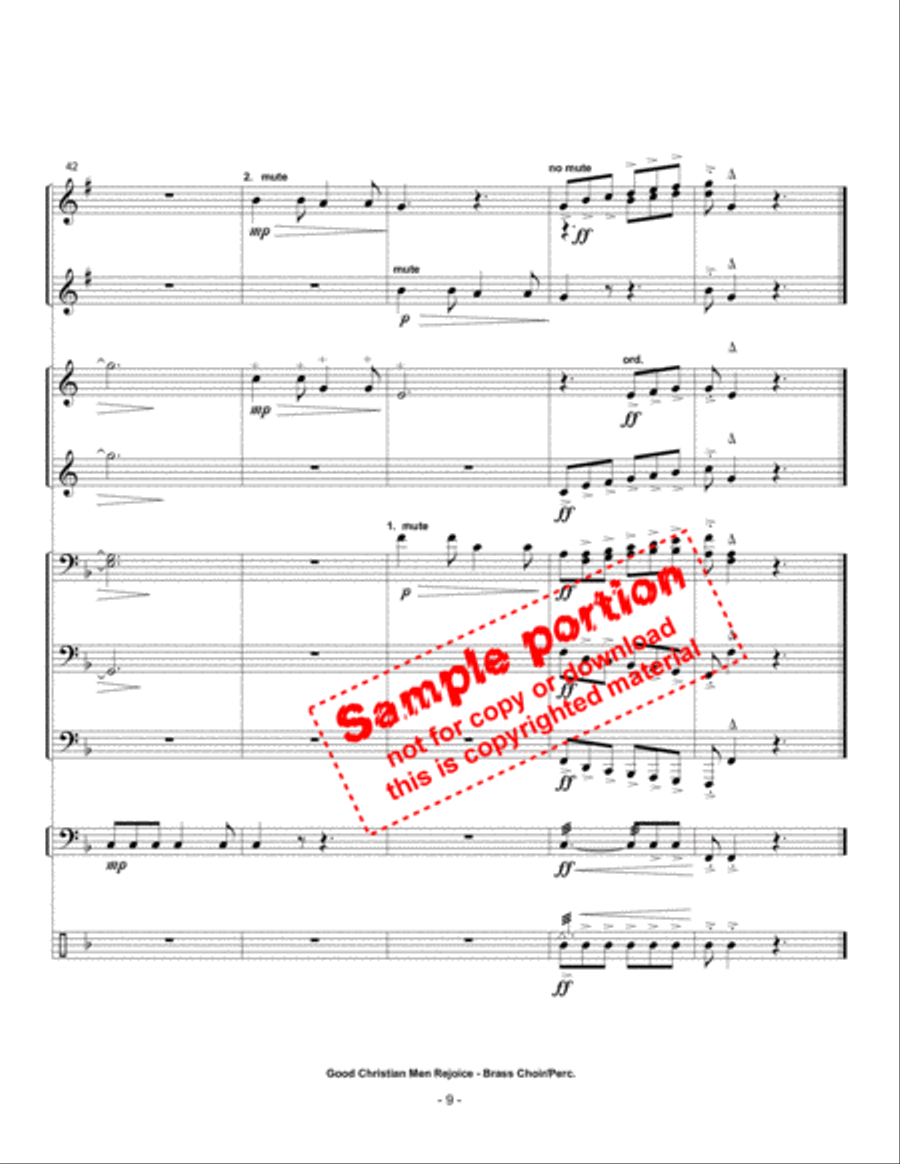 Good Christian Men Rejoice! Brass Ensemble scores gallery preview page 6