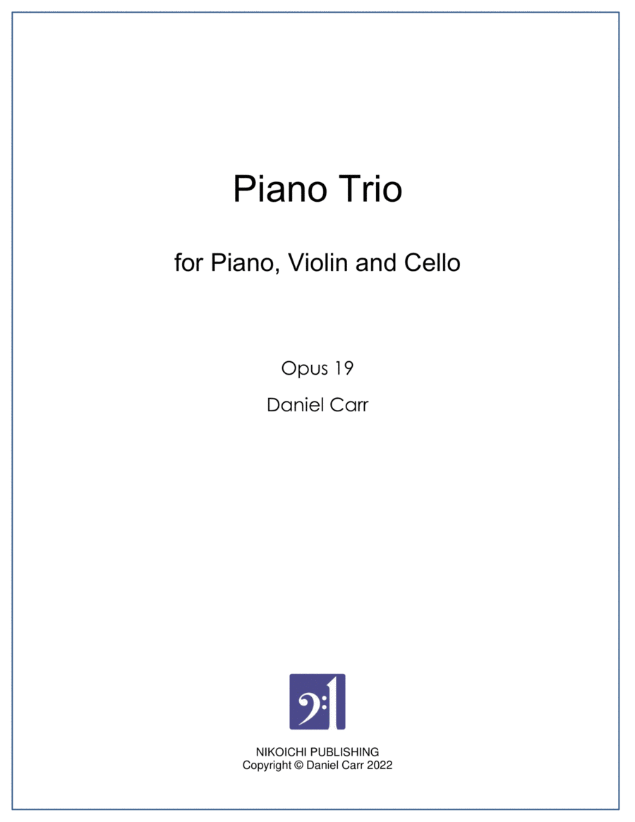 Book cover for Piano Trio for Violin, Cello and Piano - Opus 19