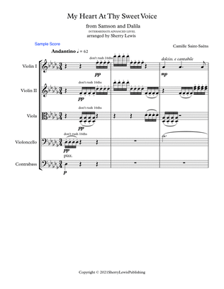MY HEART AT THY SWEET VOICE for String Orchestra (String Quintet) Advanced Intermediate Level for 1s