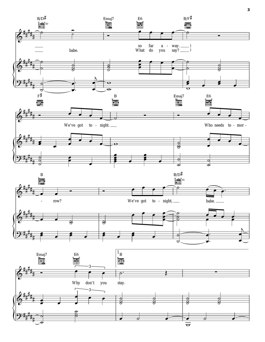 We've Got Tonight Piano, Vocal, Guitar scores gallery preview page 3