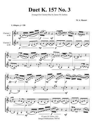 Mozart: Duet K. 157 No. 3 for Clarinet Duo