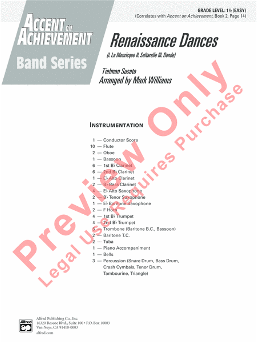 Renaissance Dances Concert Band scores gallery preview page 2