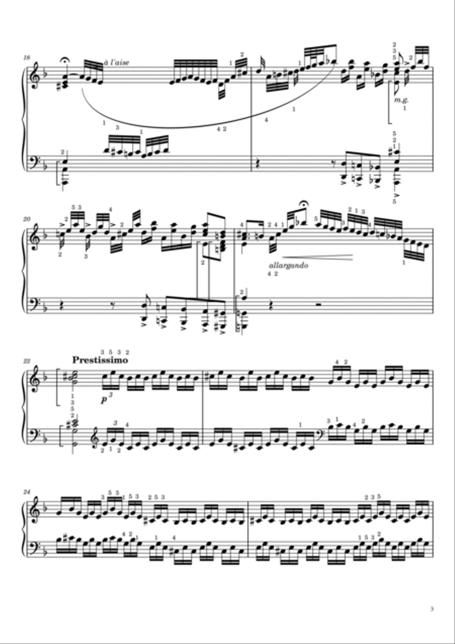 Toccata and Fugue in D Minor,BWV 565,J.S.Bach,Original Edition,With Fingering Piano Solo scores gallery preview page 3