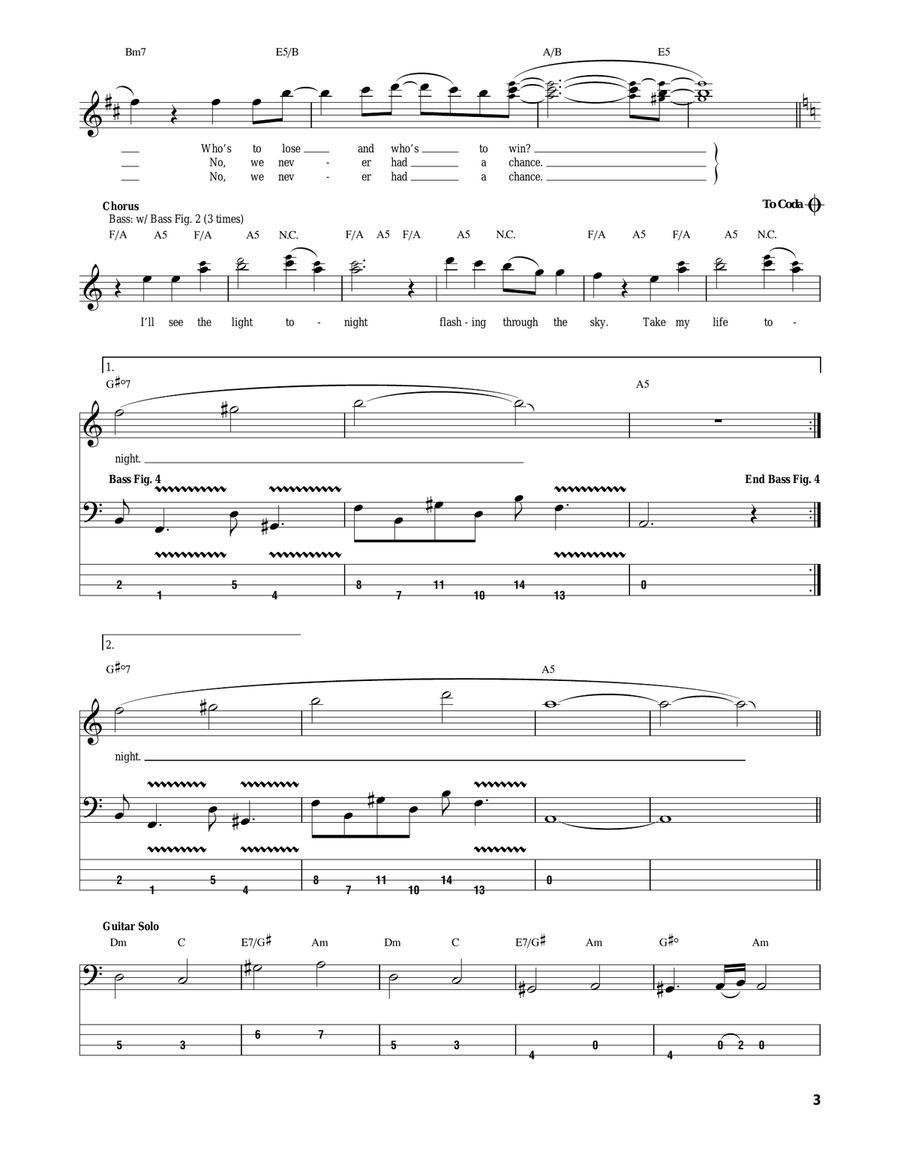 I'll See The Light Tonight Electric Guitar scores gallery preview page 3