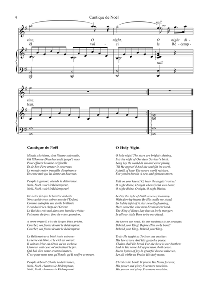 O Holy Night / Cantique de noel for voice and easy piano (G Major)
