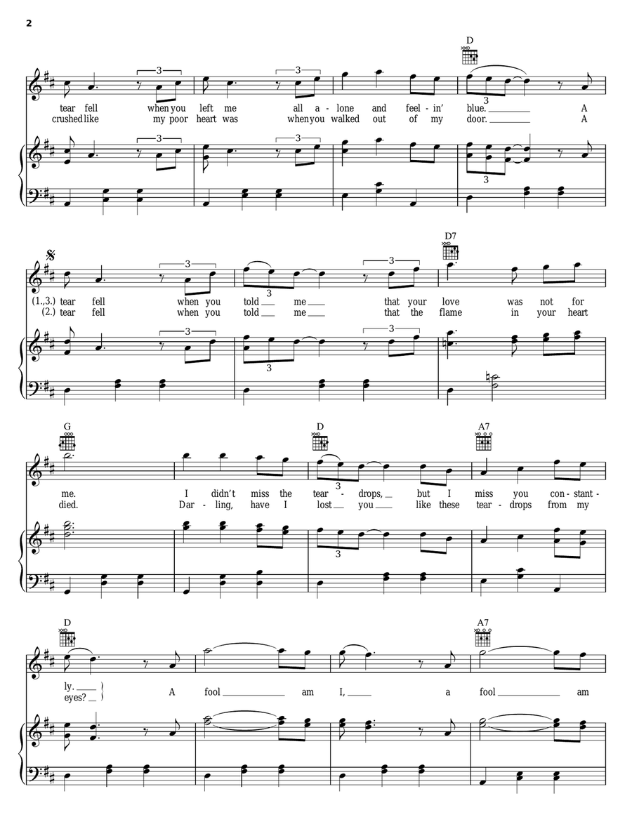 A Tear Fell A Tear Fell Acoustic Guitar scores gallery preview page 2