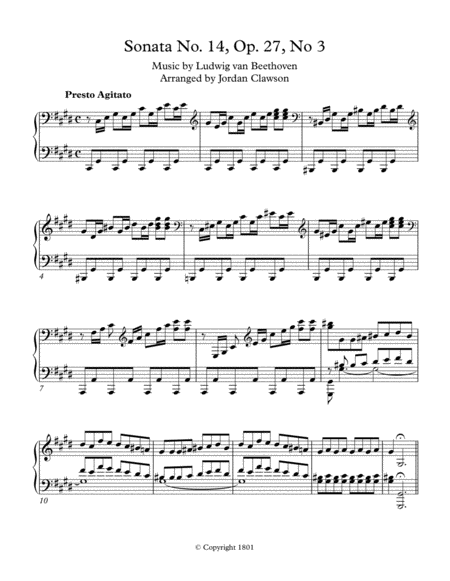 Sonata No. 14, Op. 27, No. 3 - Presto Agitato