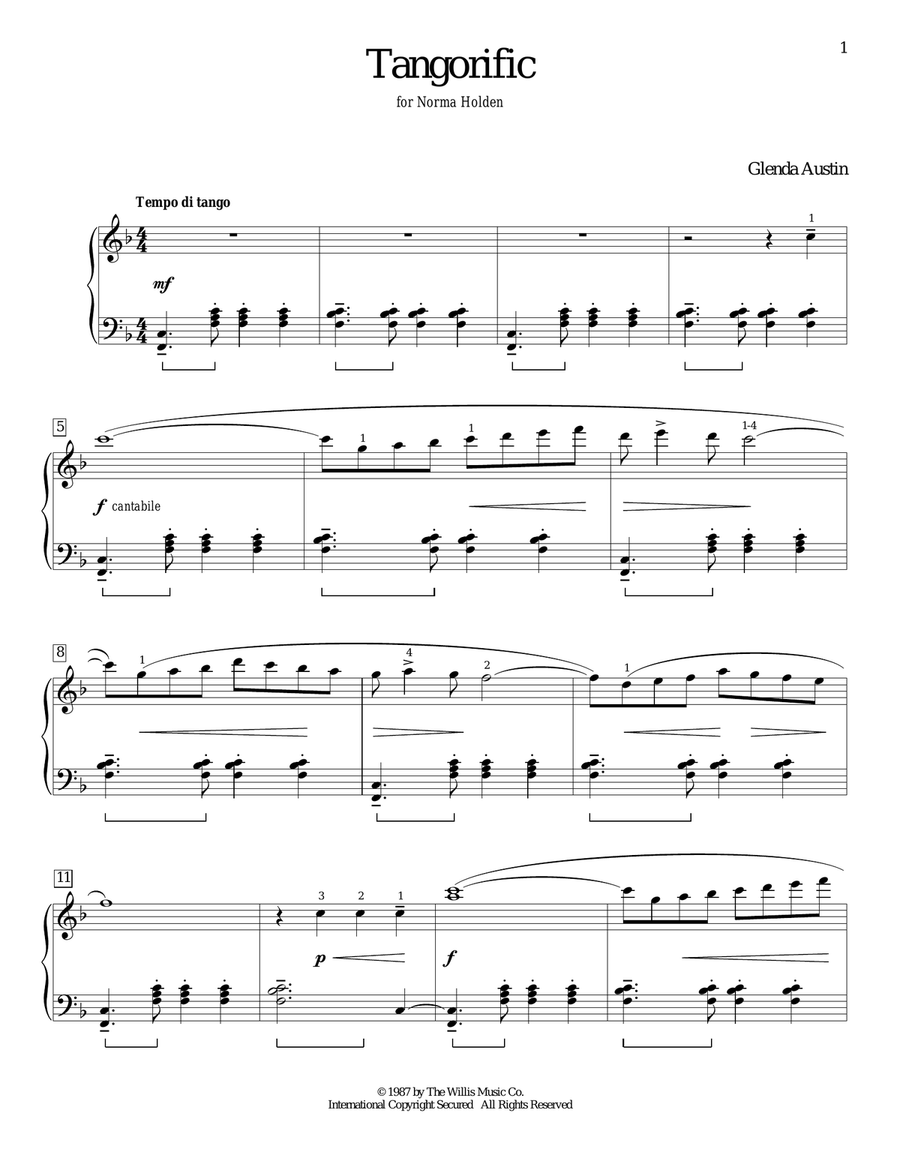 Tangorific Piano Method scores gallery preview page 1