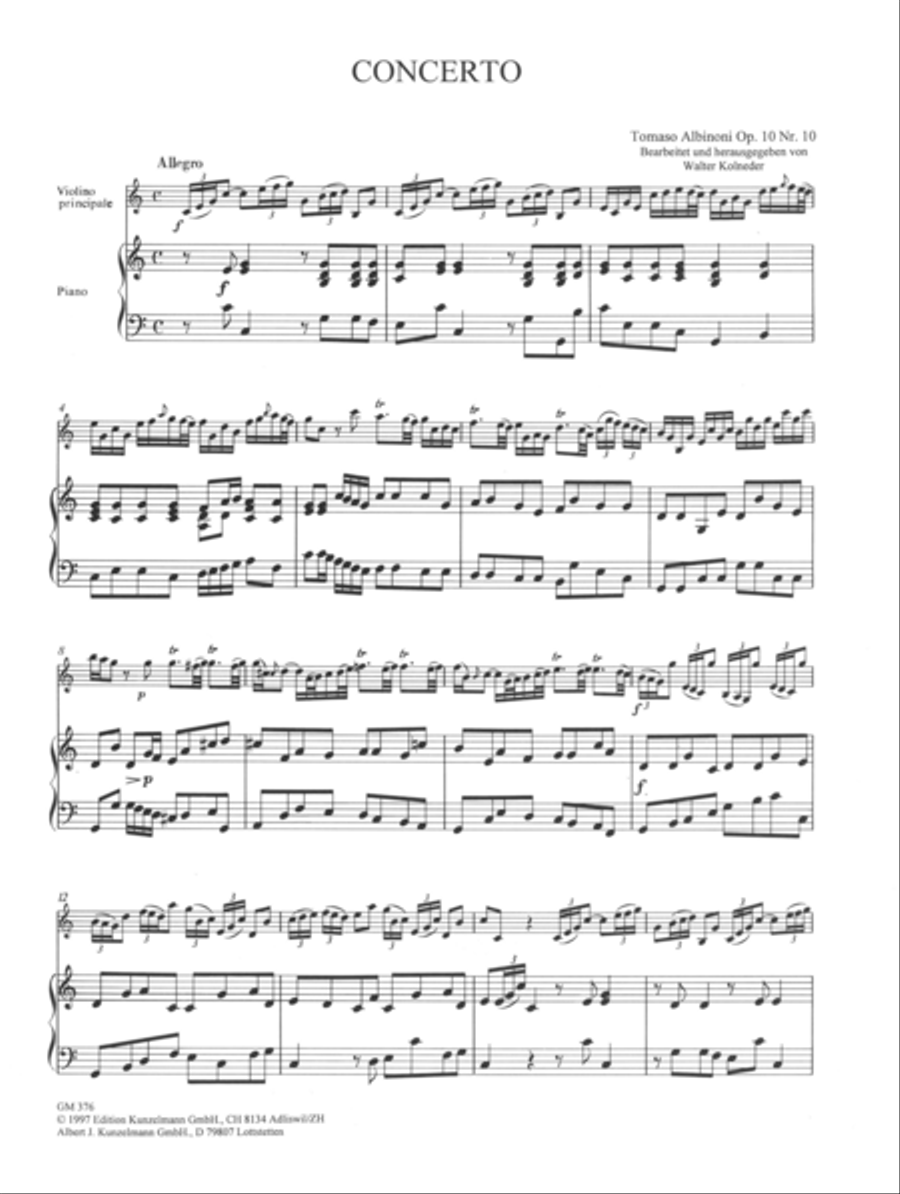 Concerto a cinque Op. 10/10 Violin Solo scores gallery preview page 2