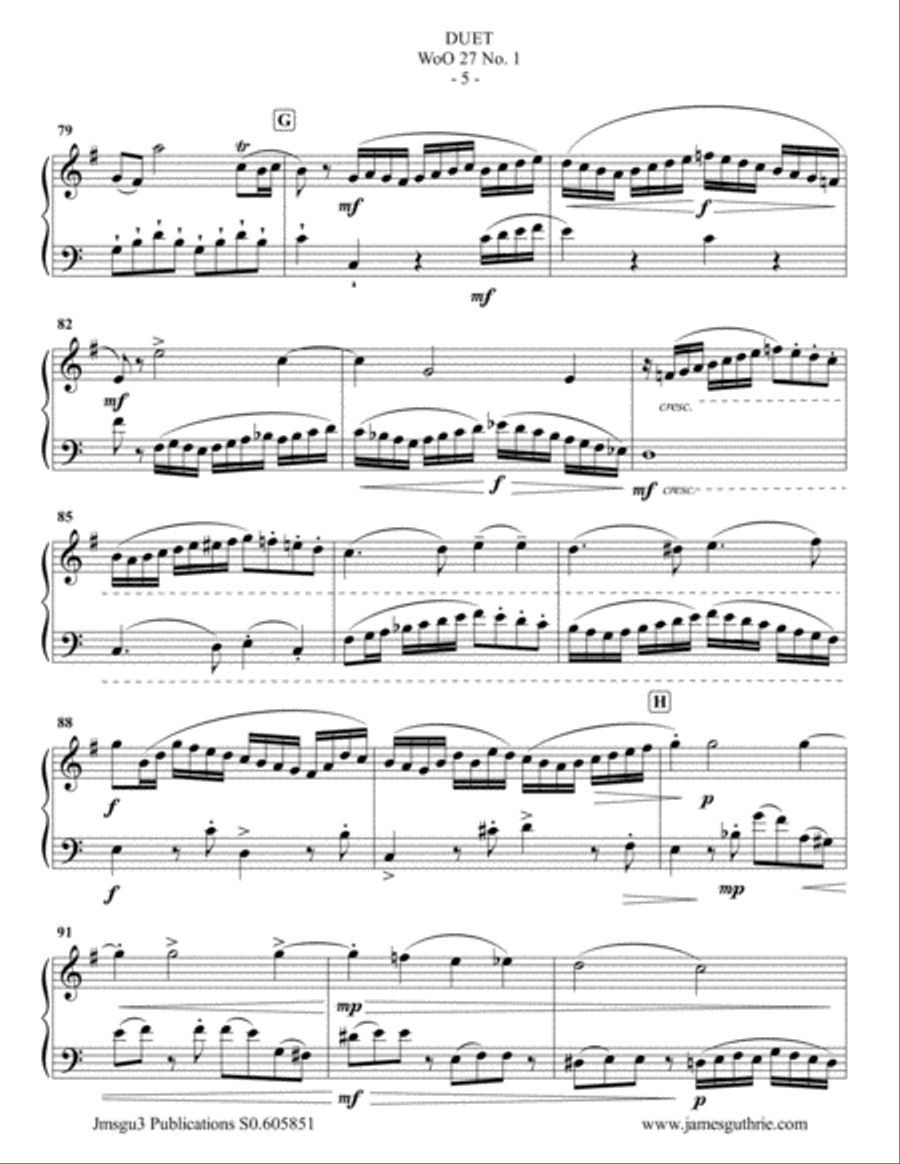 Beethoven: Three Duets WoO 27 for English Horn & Cello English Horn scores gallery preview page 5