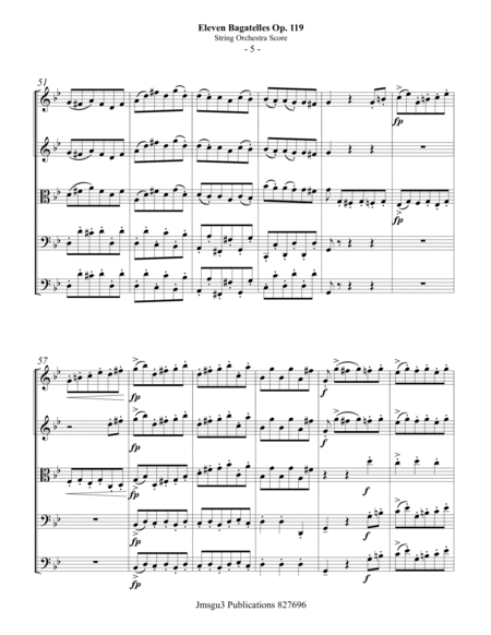 Beethoven: Eleven Bagatelles Op. 119 for String Orchestra image number null