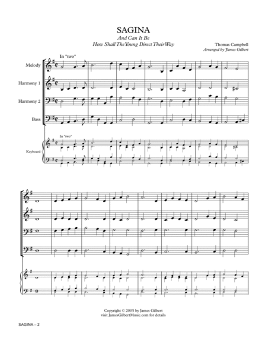 SAGINA (And Can It Be) Small Ensemble scores gallery preview page 2