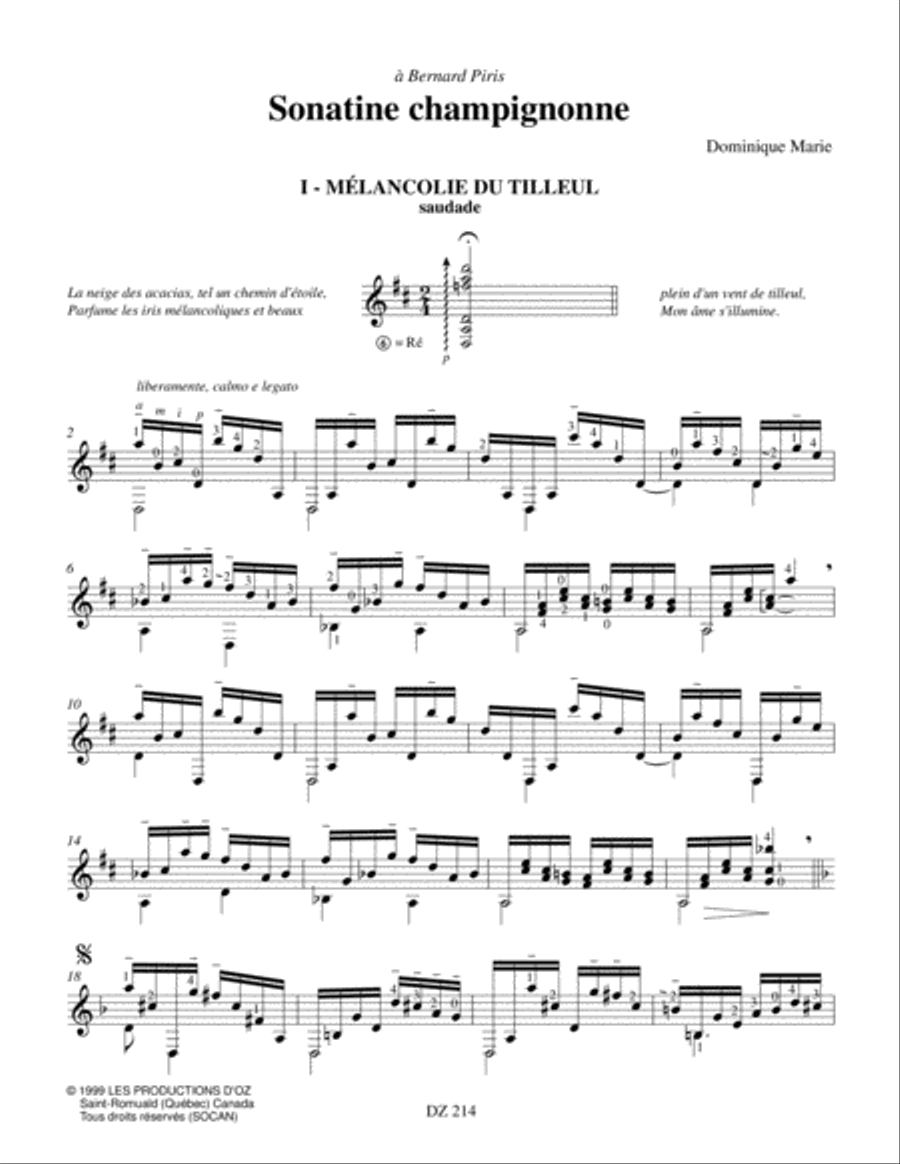 Sonatine champignonne Classical Guitar scores gallery preview page 2