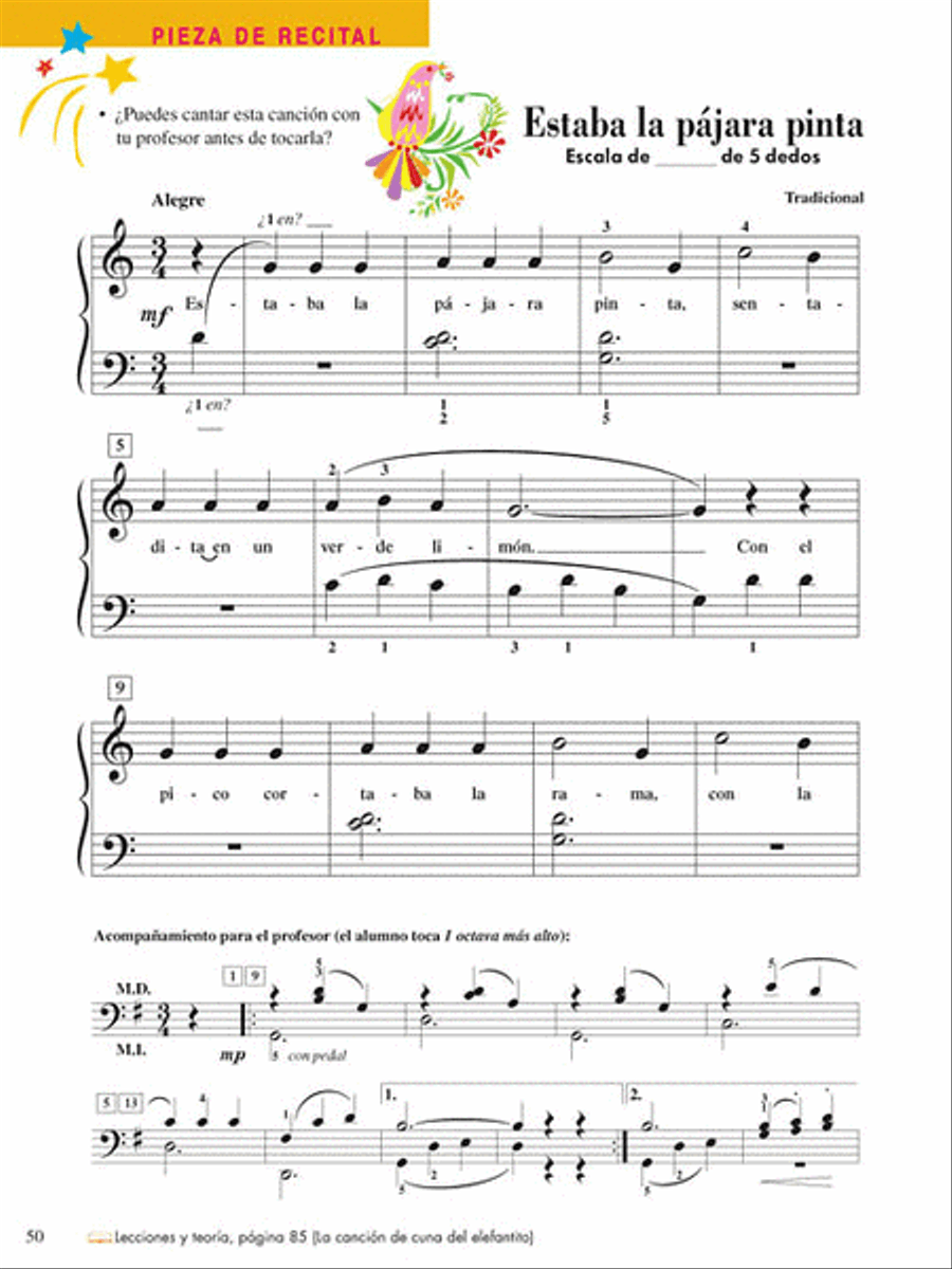 Tecnica e Interpretacion - Libro Dos de Dos Nivel 2 Piano Method scores gallery preview page 8