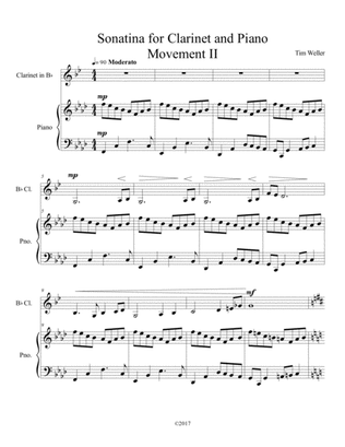 Sonatina for Clarinet and Piano Movement II Working Insects
