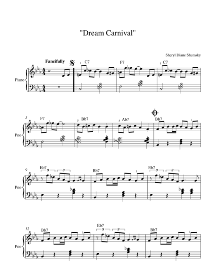 Dream Carnival Piano Solo scores gallery preview page 1