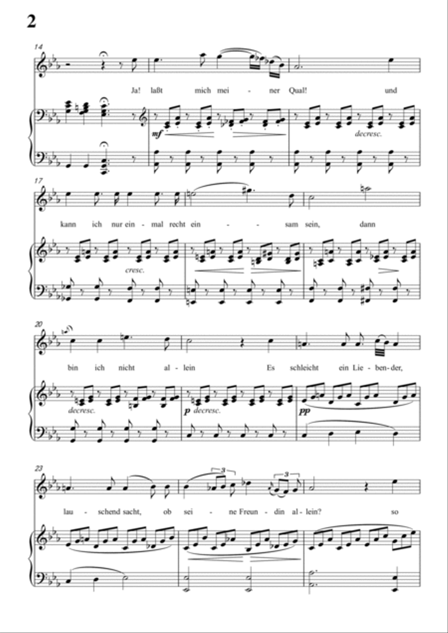 Schubert-Gesänge des Harfners,Op.12 No.1 in c minor,for Vocal and Piano Voice scores gallery preview page 3