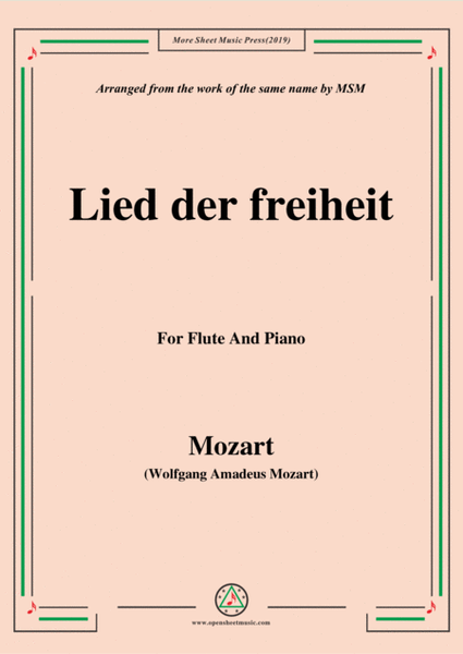 Mozart-Lied der freiheit,for Flute and Piano image number null