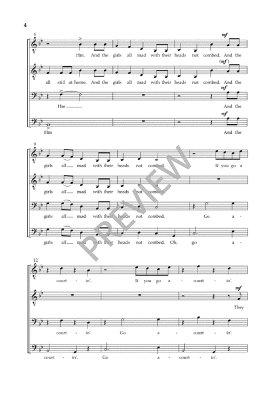 If You Want to Go A-Courtin' TTBB scores gallery preview page 5
