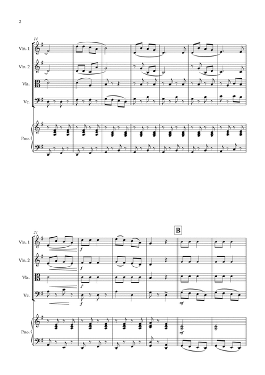 Jingle Bells for String Quartet in G major and piano image number null