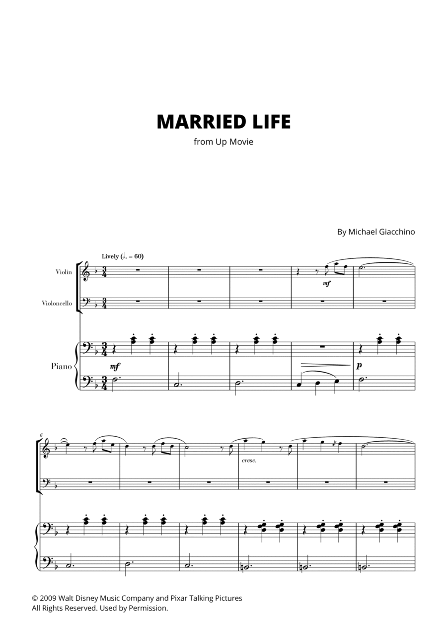 Married Life Piano Trio scores gallery preview page 1