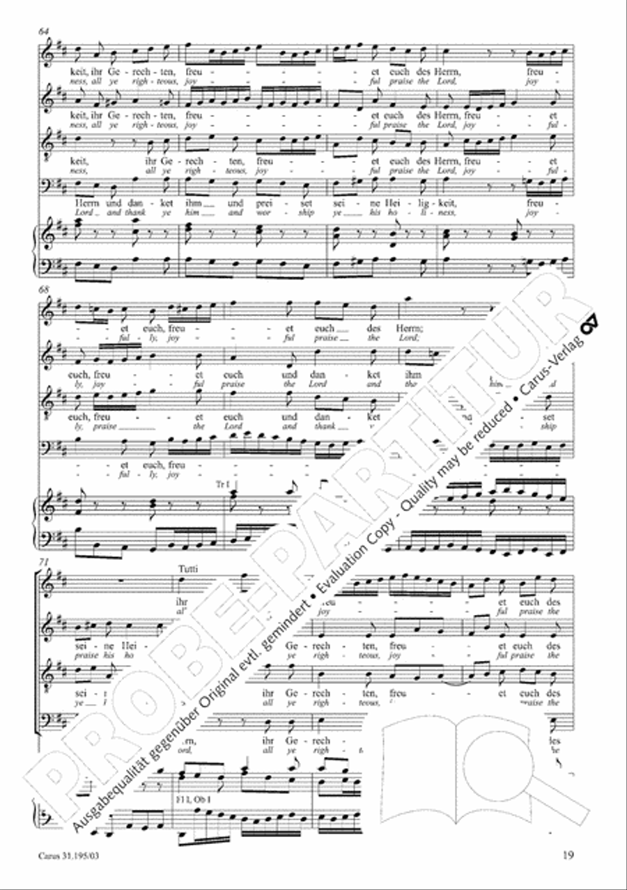 For the righteous light is sown (Dem Gerechten muss das Licht) 4-Part scores gallery preview page 20