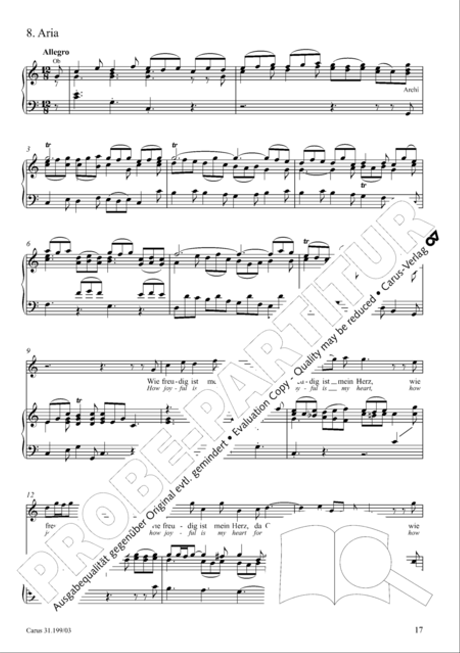 My heart is bathed in blood (Mein Herze schwimmt im Blut) Piccolo scores gallery preview page 18