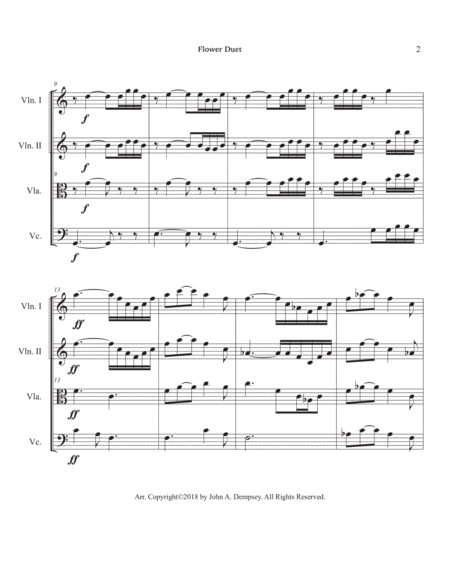 Flower Duet (String Quartet): Two Violins, Viola and Cello image number null