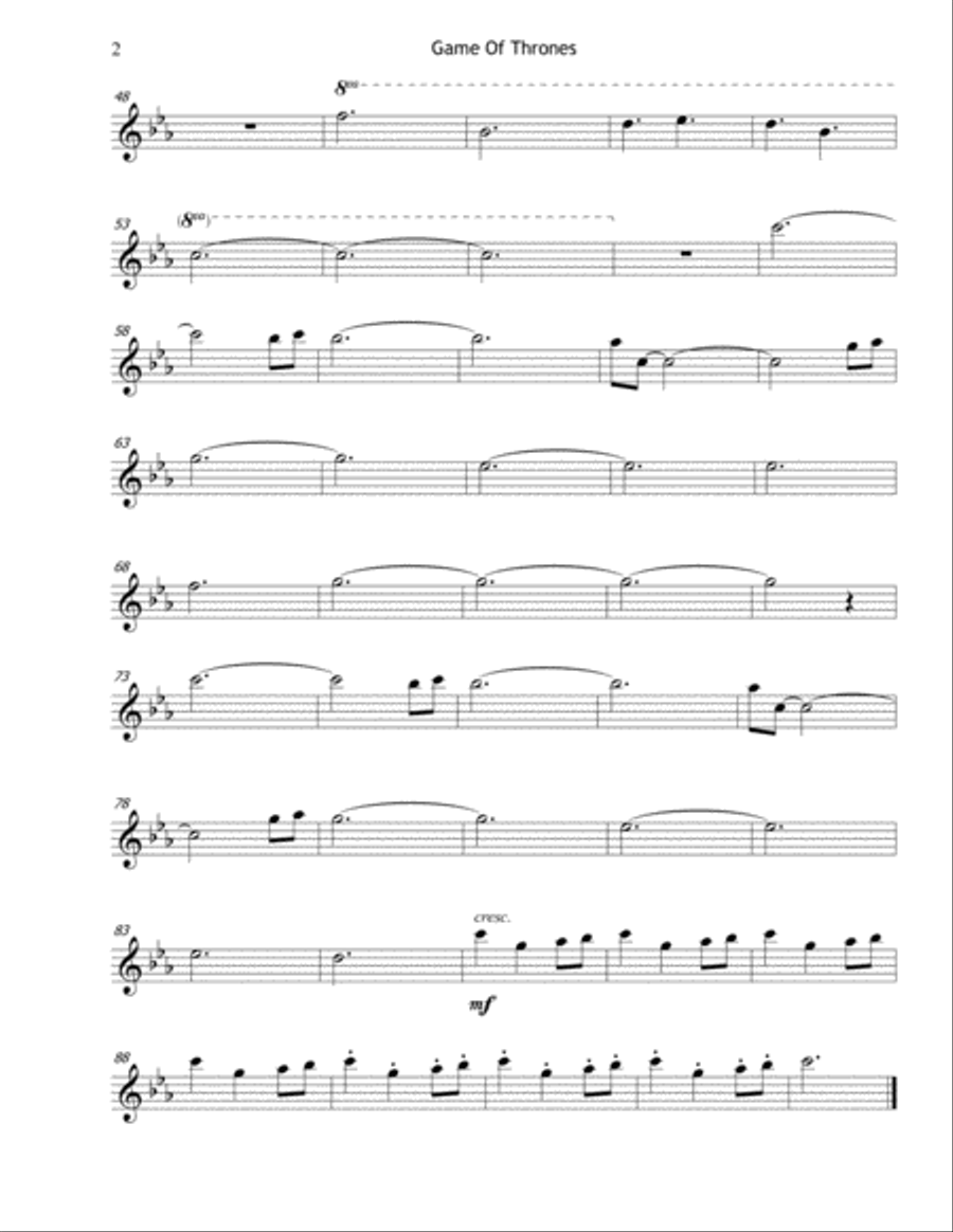 Game Of Thrones Flute Solo scores gallery preview page 2