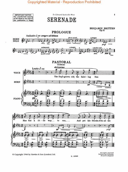 Serenade for Tenor, Op. 31