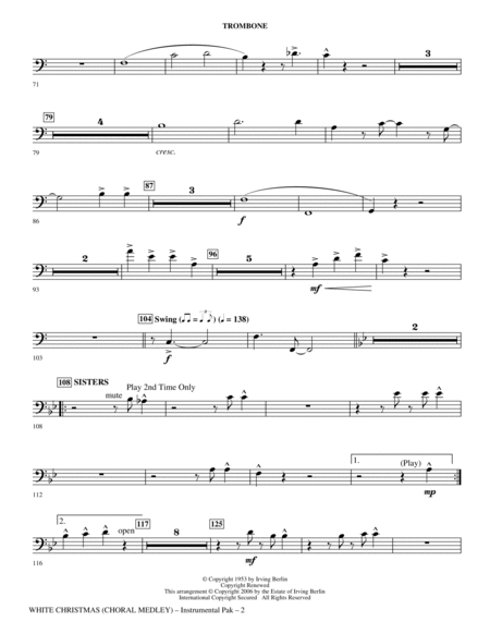 White Christmas (Choral Medley) - Trombone