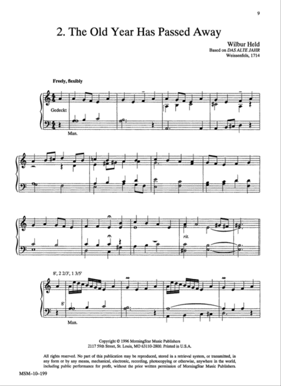 The Old Year Has Passed Away Organ scores gallery preview page 1