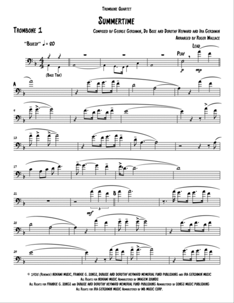 Summertime Brass Quartet scores gallery preview page 4