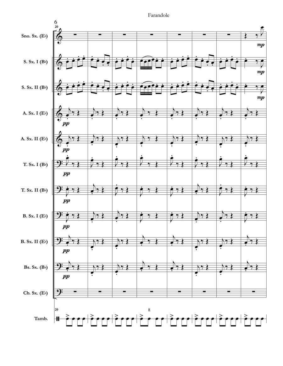 Farandole (from L’Arlesienne Suite Number 2) (for saxophone choir) (full score & set of parts) image number null