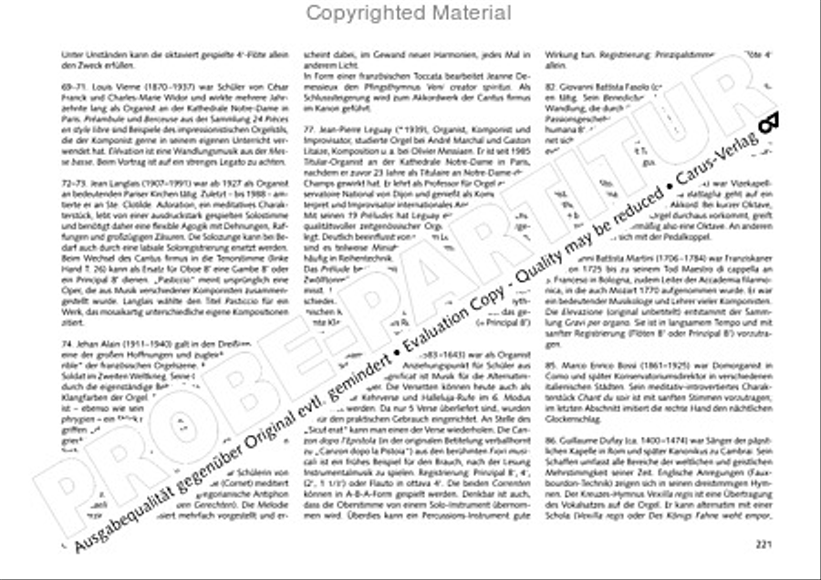 Freiburger Orgelbuch: Stammteil